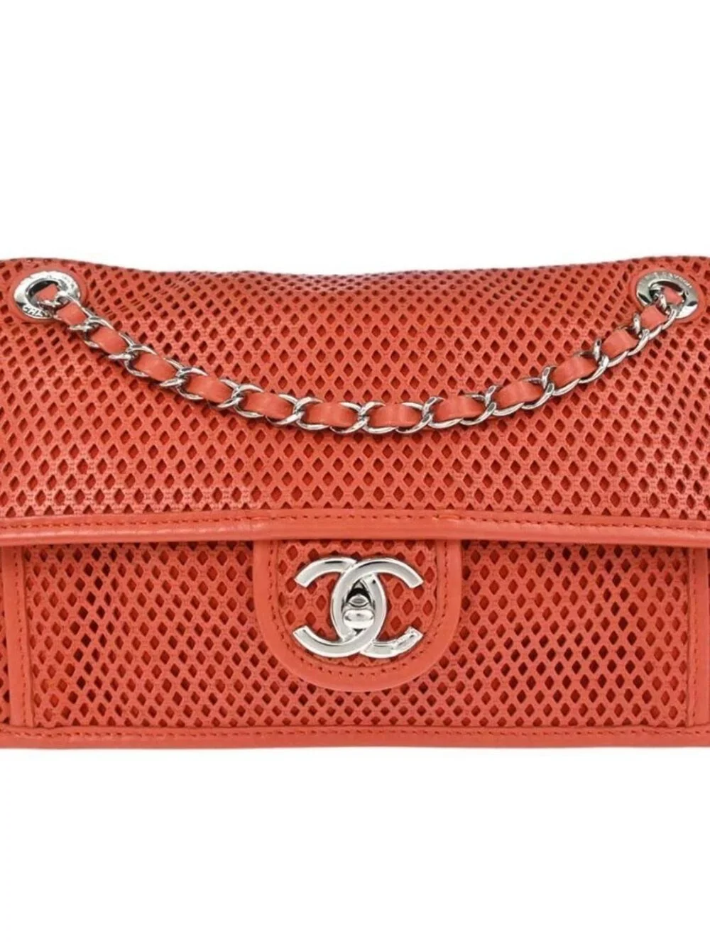 Chanel Red Perforated Calfskin Up in the Air Shoulder Bag 198086